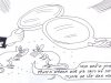 Two mice, one bearing matzah and the other chametz, enter different houses