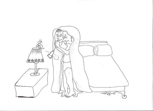 Is one permitted to have sexual relations with a mouse, fly, or mosquito in the room?